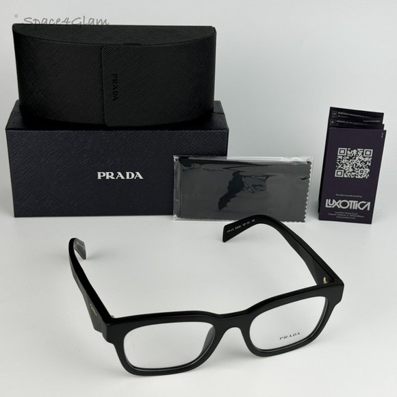 NEW Prada PRA10V 12P1O1 Black Matte Square Unisex Eyeglasses PR A10V - Picture 4 of 8